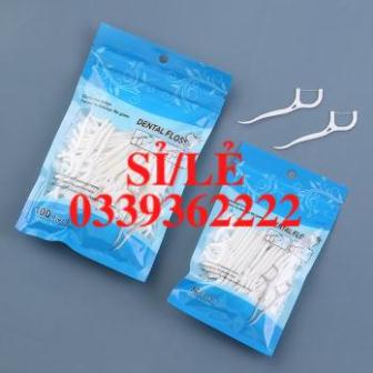 Bộ 100 Tăm Chỉ Nha Khoa Chăm Sóc Răng Miệng 7.5cm