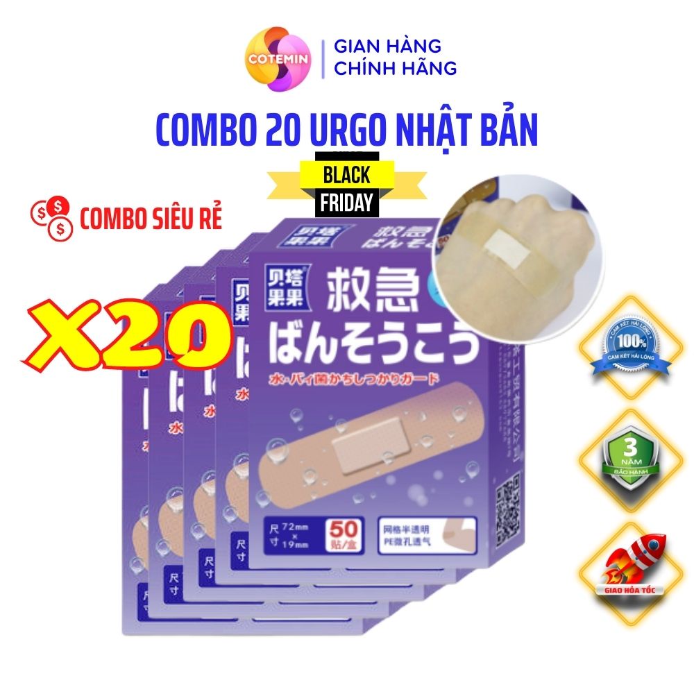 COMBO 20 Hộp Băng dán y tế URGO loại 50 miếng VECOM