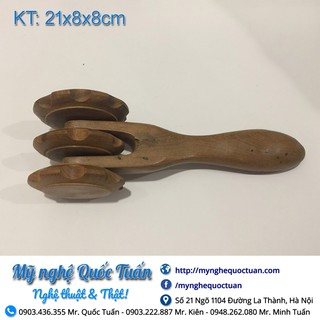 Cây lăn mát xa (massage) toàn thân 3 bánh gỗ