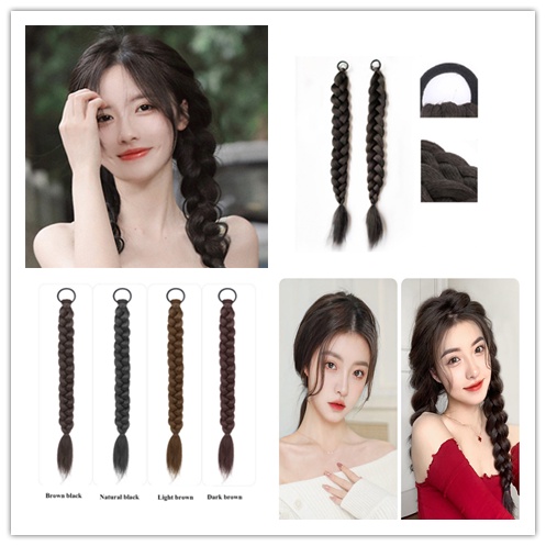 1 Tóc Giả Thắt Bím Đuôi Ngựa Dạng Xoắn Dễ Thương Cho Nữ Hóa Trang