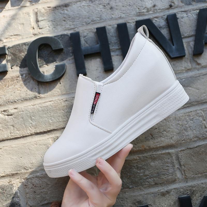 Giày nữ độn đế 6cm cực tôn dáng cho chị em sneaker thể thao 2 màu đen trắng [GN01]