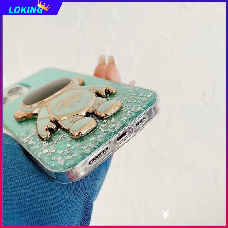 Ốp Điện Thoại Kim Tuyến Nước Kèm Giá Đỡ Hình Phi Hành Gia 3D Cho Xiaomi Redmi Note 12 Pro 11 11S 11Pro 10 10S 10Pro 9 9S 9Pro