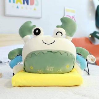 Gấu Bông Có Mền 3in1 Hình Cua Xanh