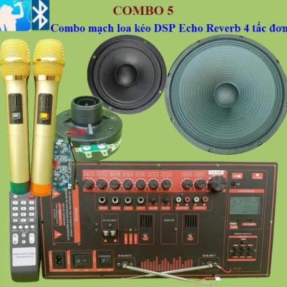 Combo Mạch loa kéo Reverb chống hú 4 tấc đơn