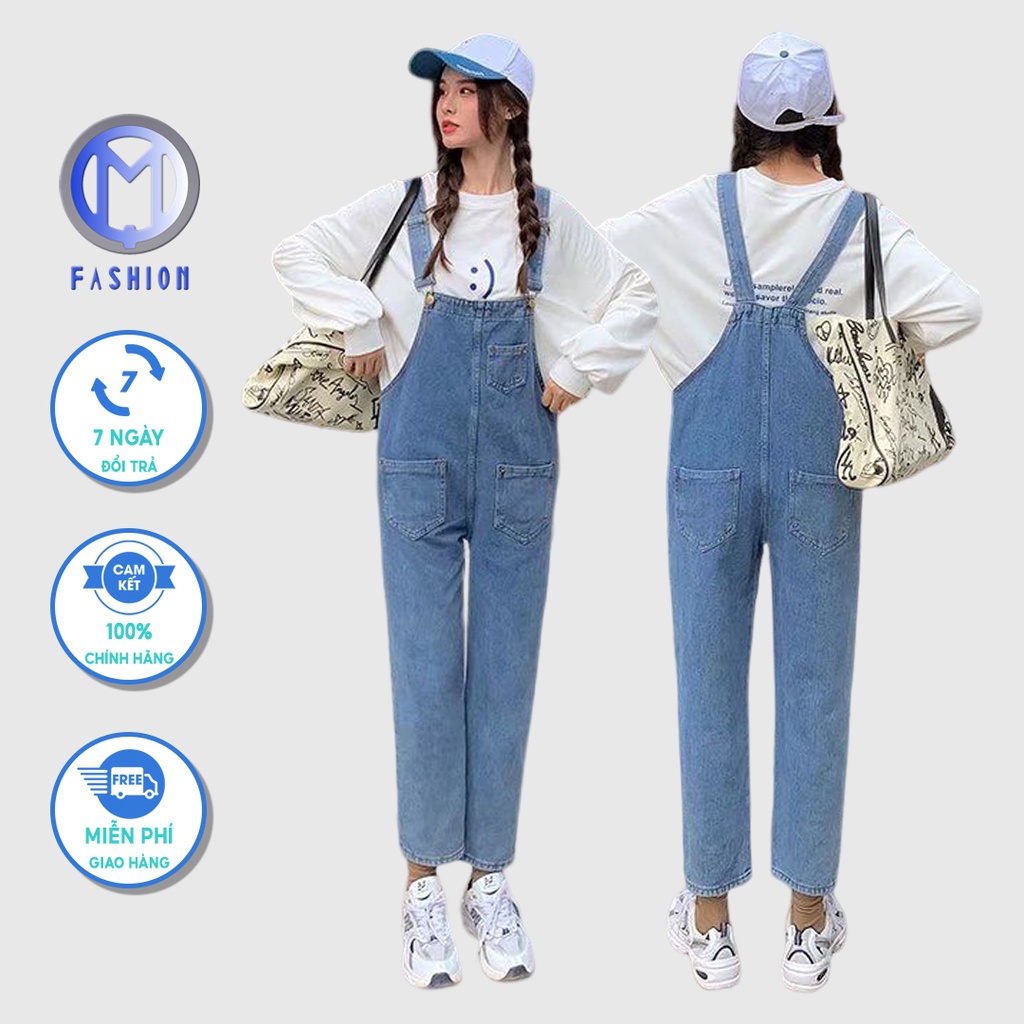 Yếm nữ quần dài ống rộng M Fashion rách gối màu xám phong cách Hàn quốc YN05
