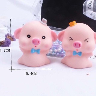 cặp heo hồng nhựa trang trí bánh kem