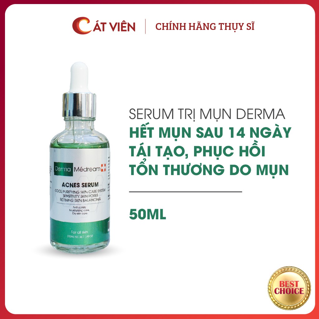 Serum mụn Derma, giảm mụn, giảm thâm,  mụn đầu đen, se khít lỗ chân lông Me'dream ACNES SERUM 50ml