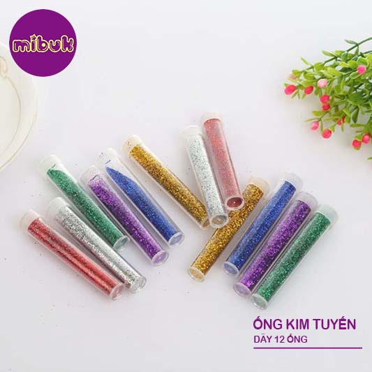 Kim tuyến trang trí dây 12 ống màu/dạ quang/hình