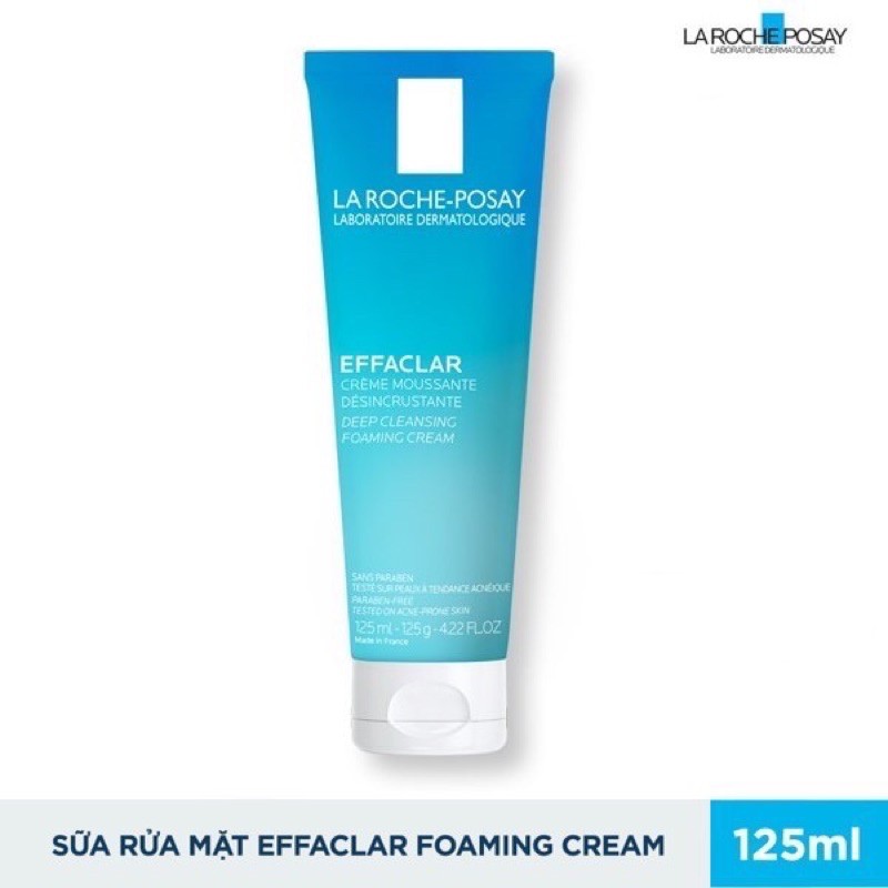 Sữa rửa mặt tạo bọt giảm nhờn cho da dầu nhạy cảm La Roche-Posay Effaclar Deep Cleansing Foaming Cream 125ml