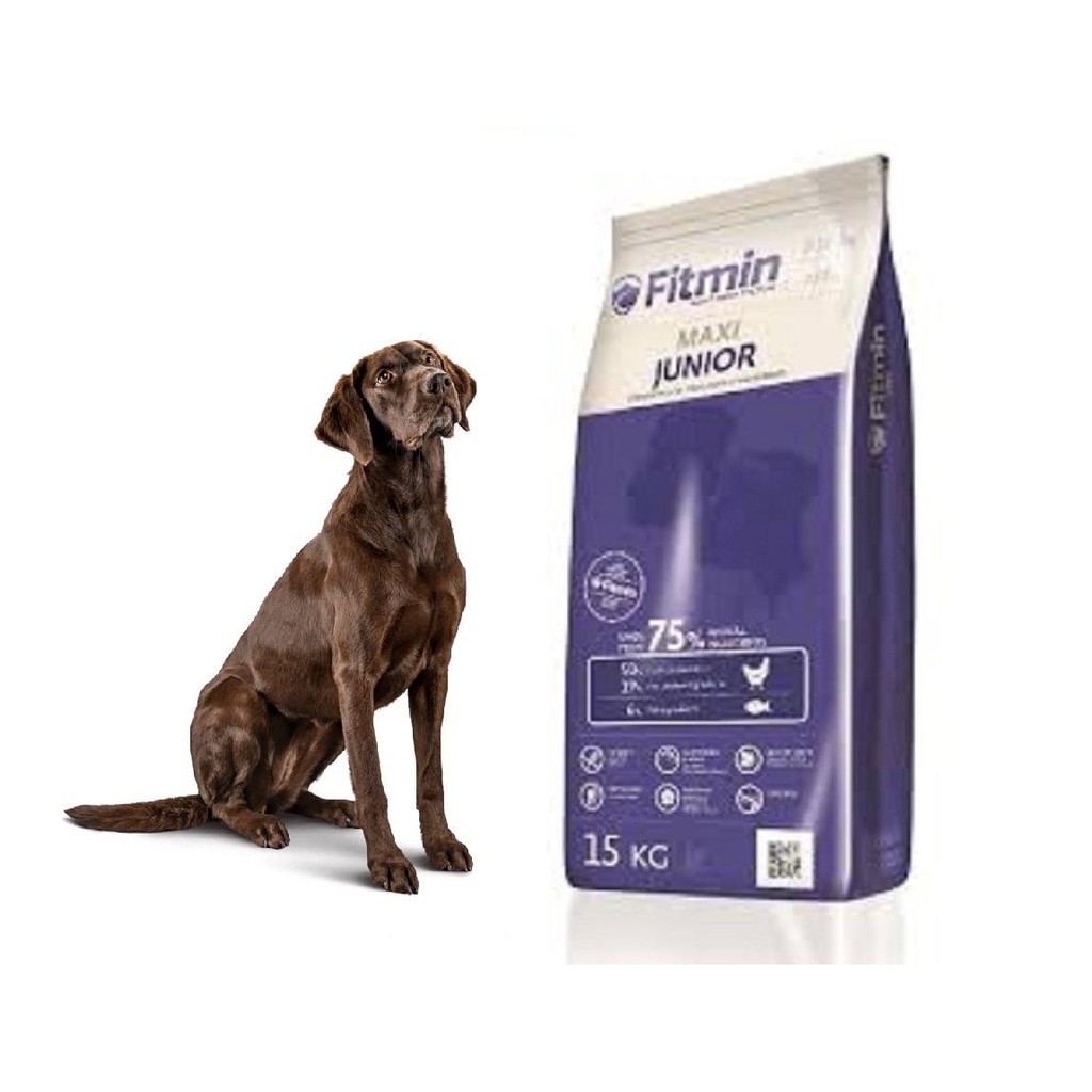 Bao 15Kg Fitmin maxi junior dog - Thức ăn hạt cho chó con từ 5 đến 18 tháng của giống chó lớn