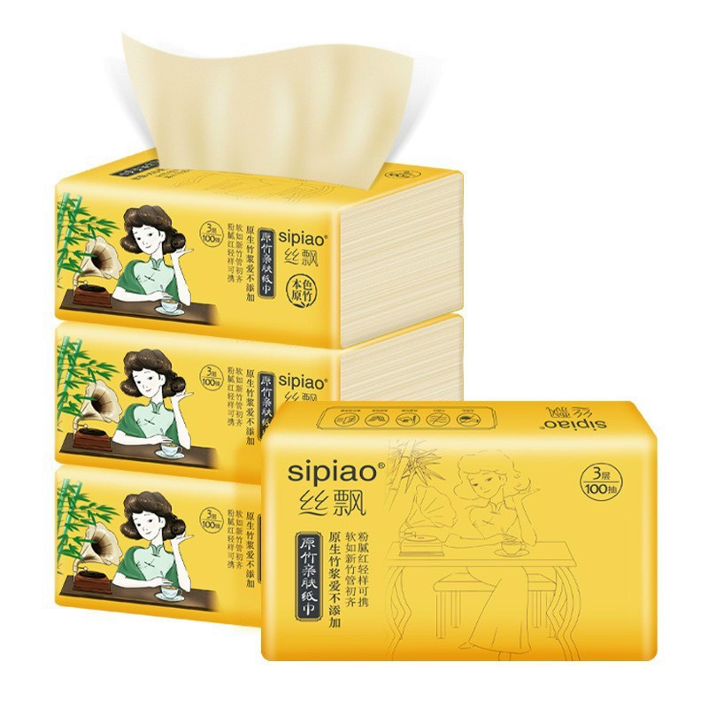 Thùng 30 gói giấy ăn rút 🔸 LOẠI TỐT 🔸 giấy ăn gấu trúc Sipiao nhúng nước dùng thay khăn ướt cho bé rất an toàn