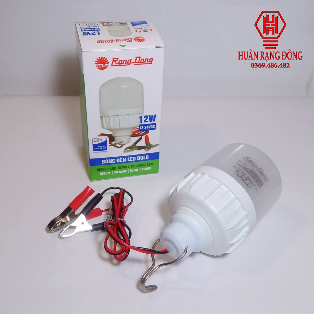 Bóng LED kẹp bình ắc quy 12vdc Rạng Đông - Công suất 7w -9w - 12w.