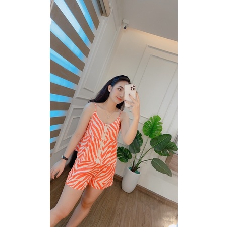 Bộ ngủ Bambi - lụa cao cấp Bambi 2 dây quần đùi hình thật tự chụp M961