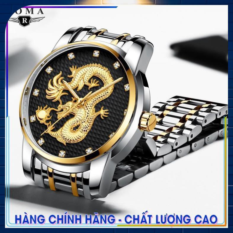 [HÀNG CAO CẤP] Đồng Hồ Nam ROMA DRAGON - Rồng 3D Nghệ thuật – Dây thép đúc đặt cao cấp