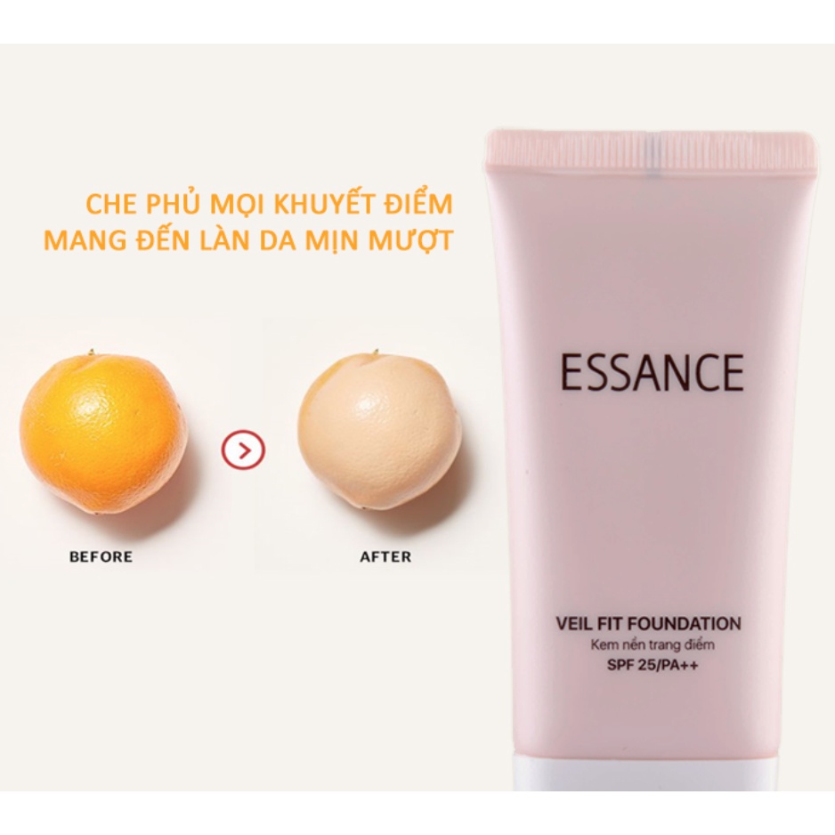 [Sale 30%] Màu 21 Kem nền bền màu che khuyết điểm toàn diện Essance Veil Fit Foundation SPF25 PA++ 30ml | BigBuy360 - bigbuy360.vn