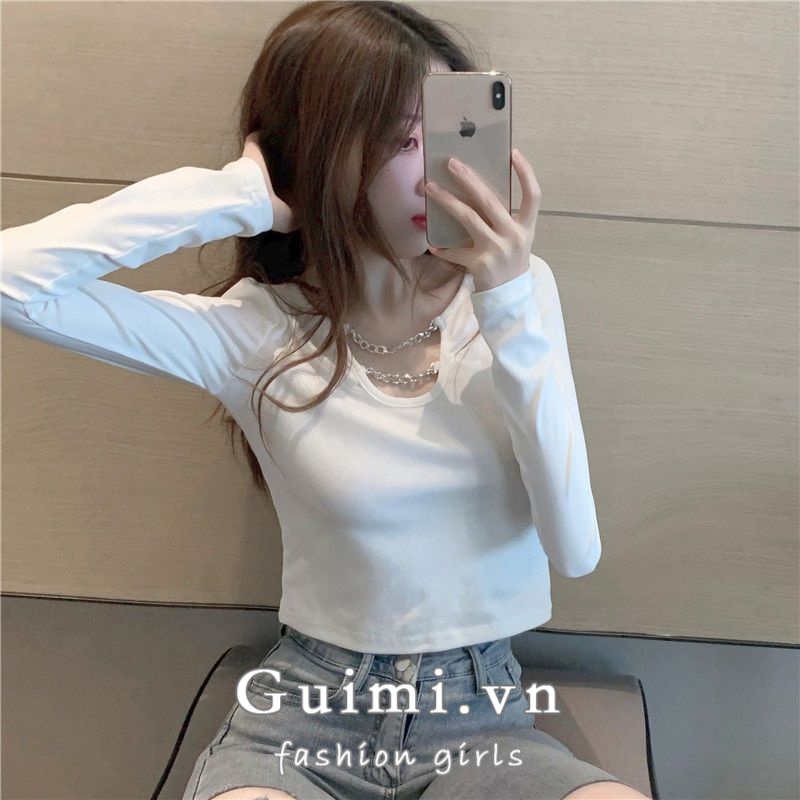 Áo Thun Nữ Dài Tay Cổ Tròn Thời Trang Hàn Mới