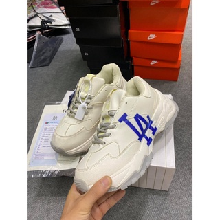 Giày sneakers đẹp L.A trắng chữ xanh, đế cao