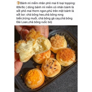 Set bánh mì 6 toping nhân phô mai chảy