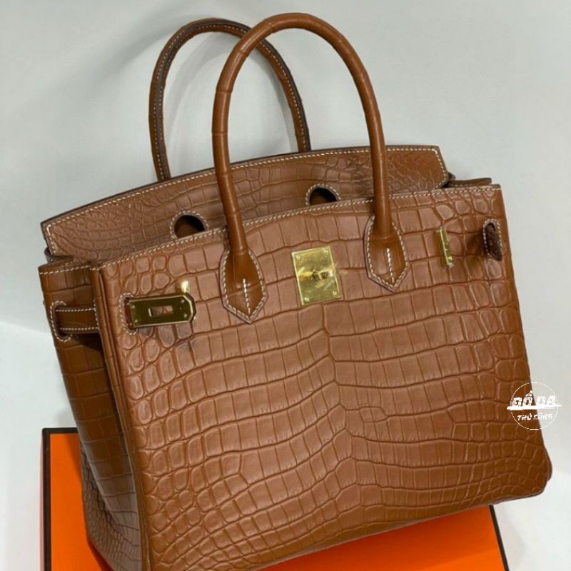 Túi xách HM Birkin da cá sấu . Tặng kèm 01 đôi dép HM da epsom pháp