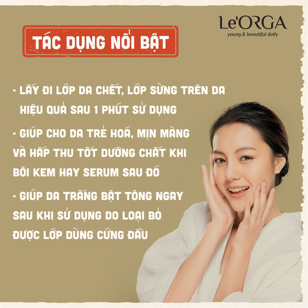 Tẩy Tế Bào Chết Da Mặt Le'Orga Gạo Lứt - Gel face scrub Hạt Tẩy Kì Ngừa Mụn, Trẻ Hóa Da, Trắng Da 120ml | BigBuy360 - bigbuy360.vn