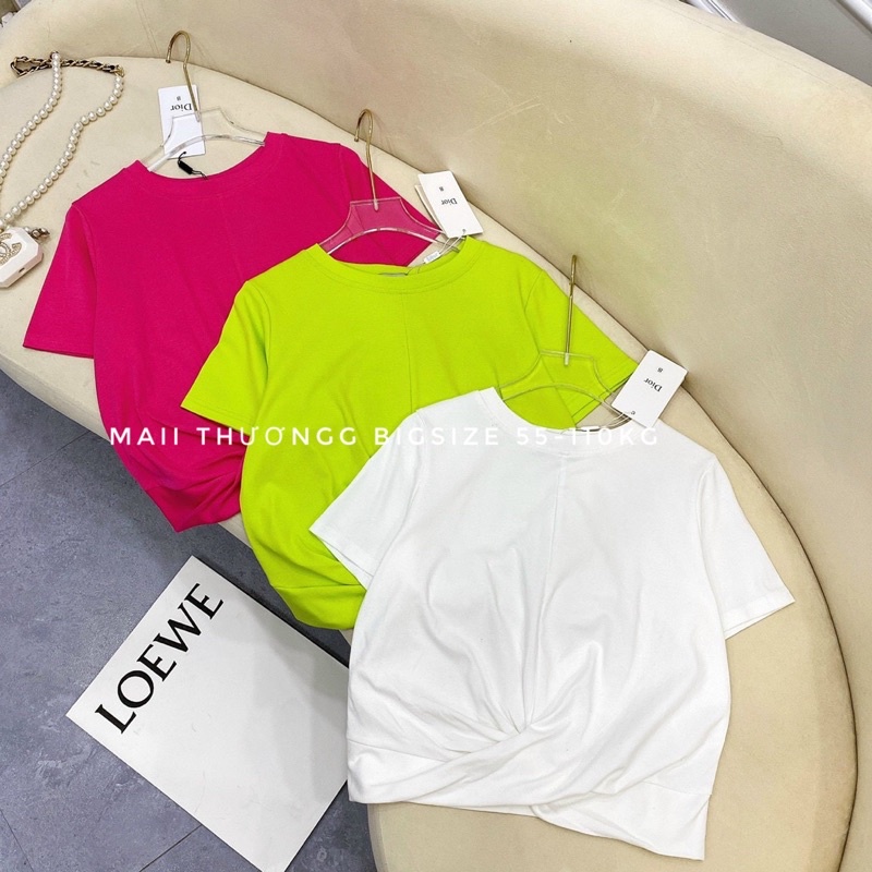 A23 Áo Thun Zip Xoắn Eo Bigsize