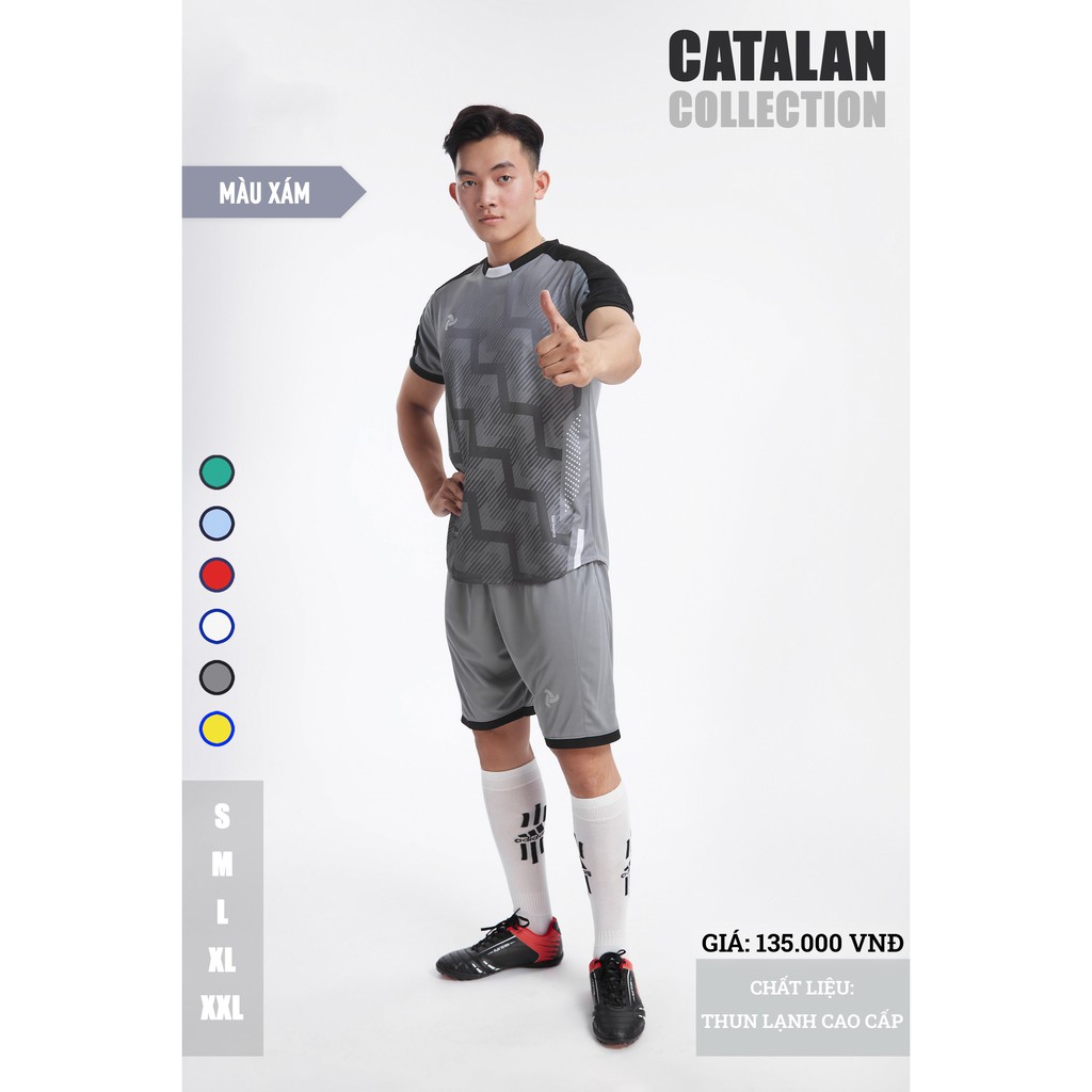 Áo bóng đá không logo thiết kế JP - CATALAN thun lạnh cao cấp 6 màu