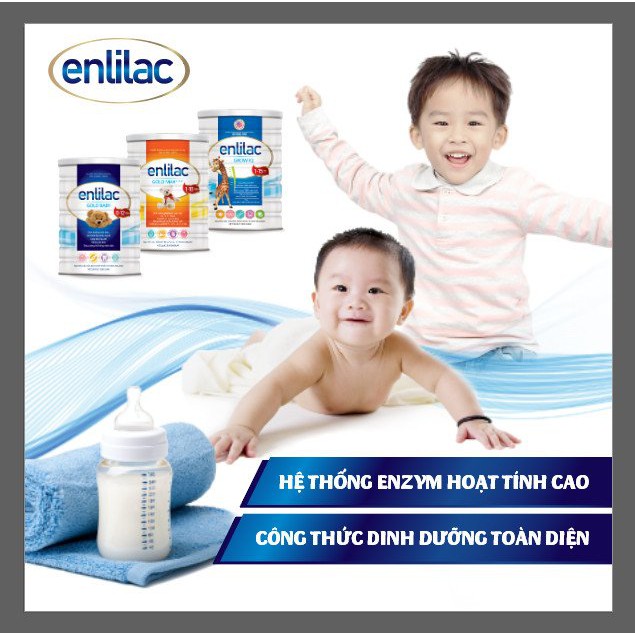 Sữa bột cho bé Enlilac Grow IQ  - Hộp 400-900gam , dinh dưỡng giúp tăng chiều cao và phát triển trí não ở trẻ nhỏ