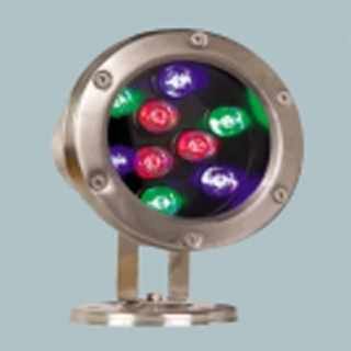 Đèn LED âm nước có đế 9w đổi màu 24VAC IP68 chiếu sáng bể cá, hồ bơi, đài phun nước tiểu cảnh hòn non bộ sân vườn