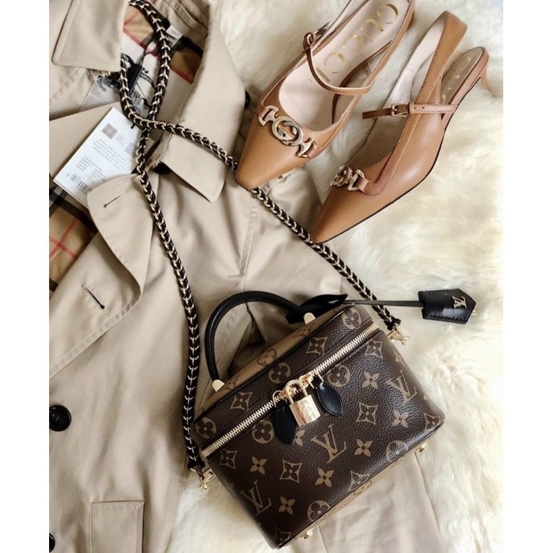 Cốp LV Vanity dây da đan xích fullbox vip nam châm nguyên seal