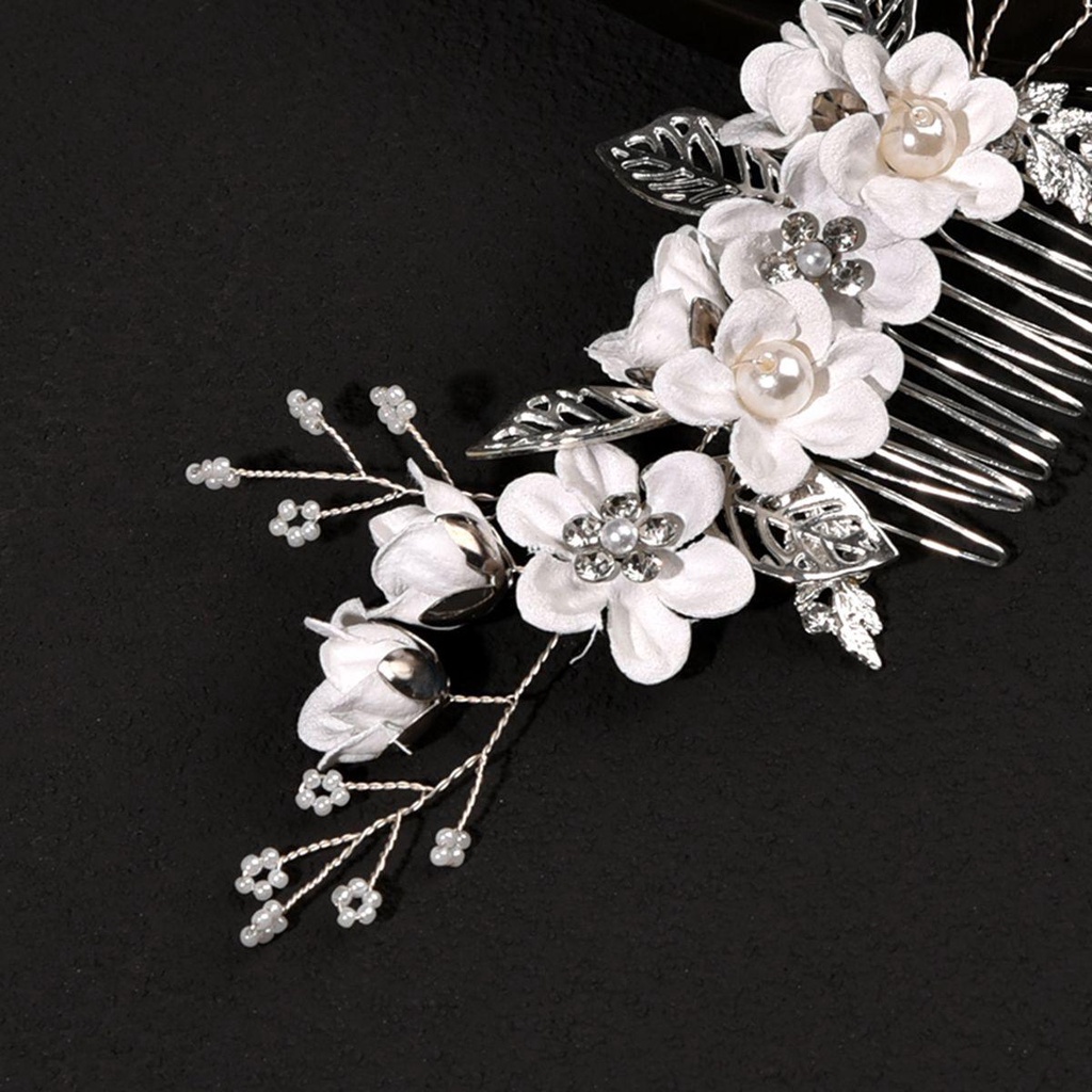 Lược Cài Tóc Hình Chiếc Lá Sang Trọng Cho Cô Dâu