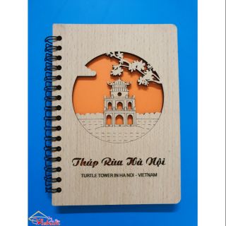 Sổ lưu niệm gỗ khắc laser (16cm x 11cm)