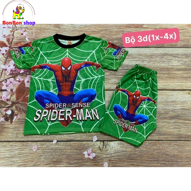 KM03_gói siêu khuyến mại cho bé trai gồm 5 bộ siêu nhân nhện, hàng siêu mát lạnh cho bé 1t-6t