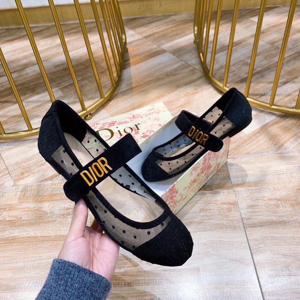 Giày búp bê nữ vải lưới chấm bi chất đẹp | BigBuy360 - bigbuy360.vn