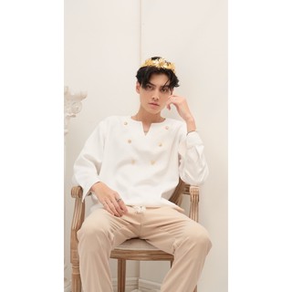 ÁO CỔ V PHỐI NÚT GOLD “PRINCE”