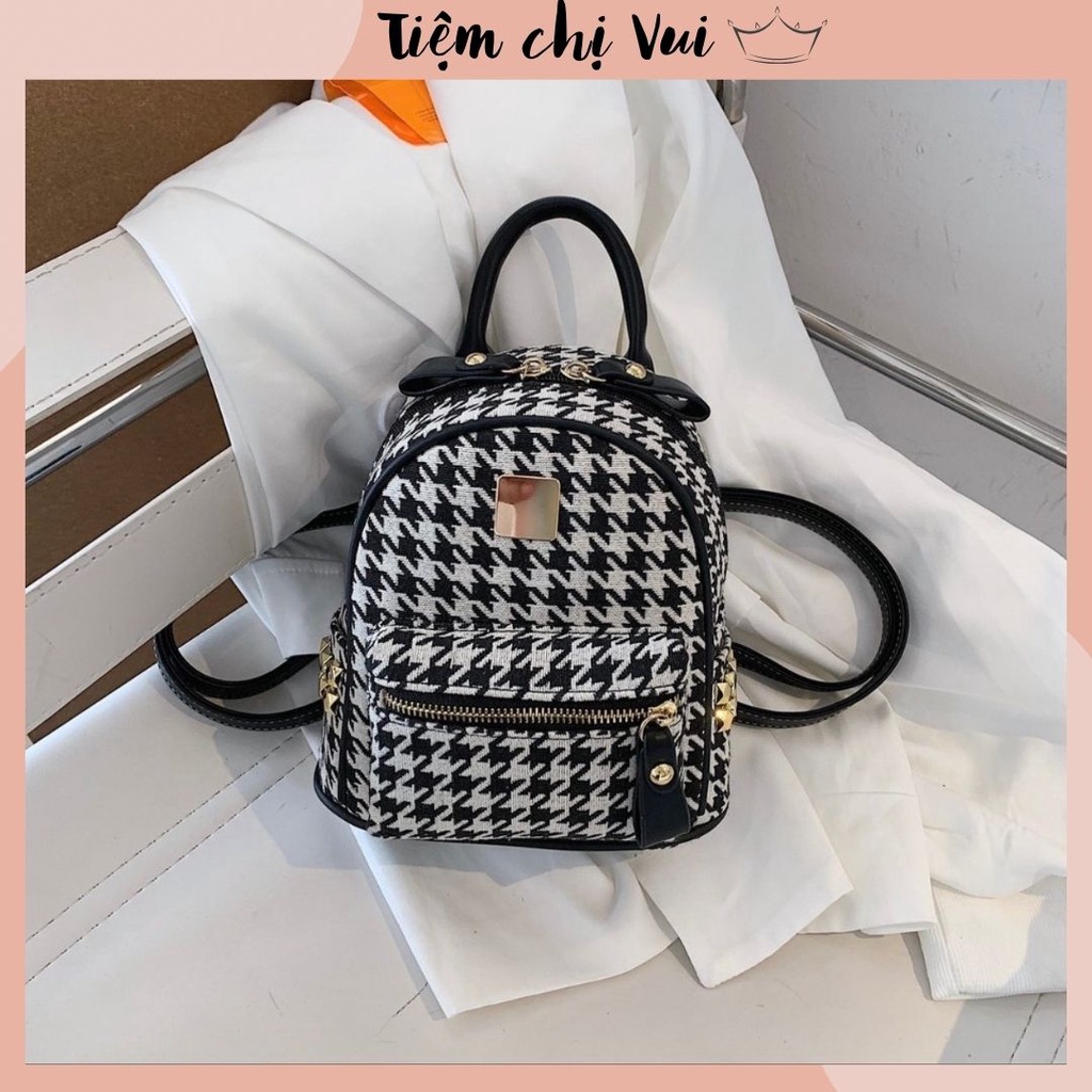 Balo Nữ Thời Trang - Cặp Sách ❤️𝑺𝑰𝑬̂𝑼 𝑯𝑶𝑻❤️ Đeo Chéo Dáng Đẹp Họa Tiết Karo trẻ trung, cá tính, hợp mọi lứa tuổi