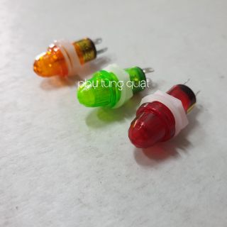 Đèn báo pha 2 chân 220v ren phi 12mm có đủ 3 màu