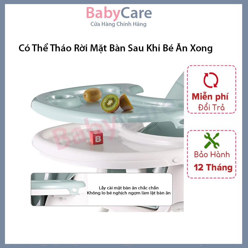 FREESHIP - Ghế Ăn Dặm Có Bánh xe BellyBaby BB105 , Gấp Gọn Tiện Dụng, Phiên Bản 2021 FULL Phụ Kiện - BabyCare