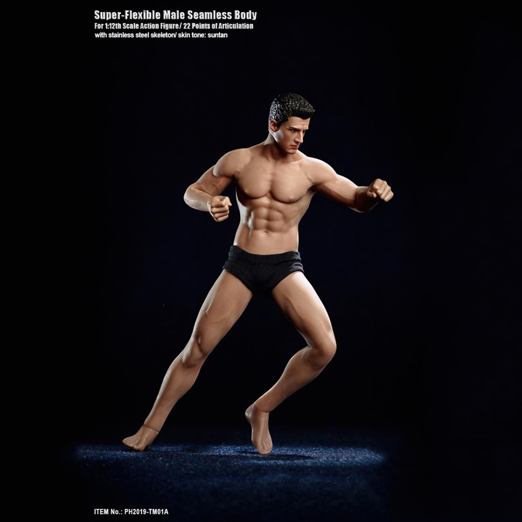 Set mô hình cơ thể người nam 1/12 + mô hình đầu kèm phụ kiện độc đáo