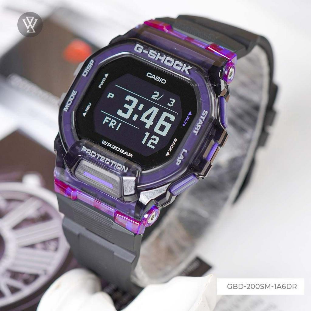 Đồng Hồ Điện Tử Nam Casio G-Shock WATCHSTORE GBD-200SM-1A6DR Thiết Kế Mặt Kính Khoáng 46mm Phong Cách Trẻ Trung