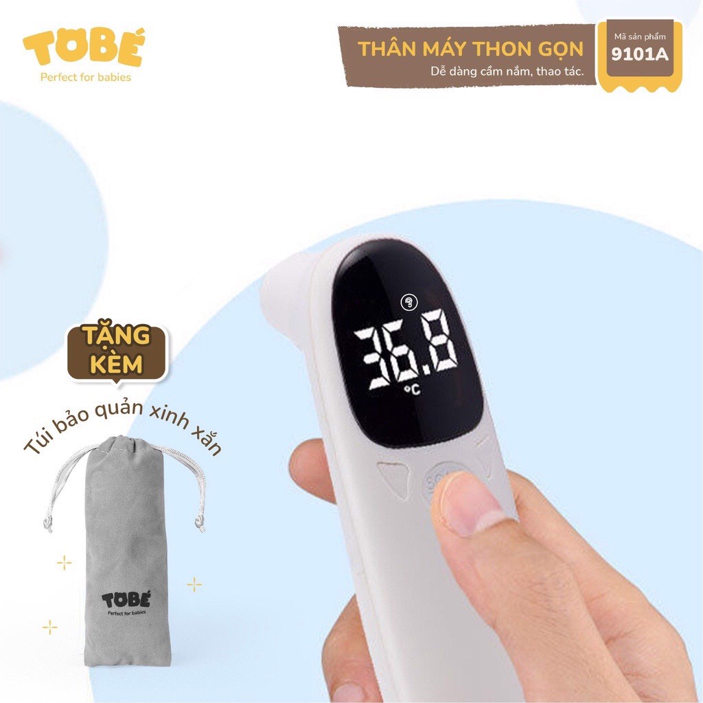 Nhiệt Kế Hồng Ngoại TOBÉ Sử Dụng Công Nghệ Hiện Đại Không Chạm, Đo Nhiệt Độ Chính Xác Đến 0.2 Độ C MS 9101A