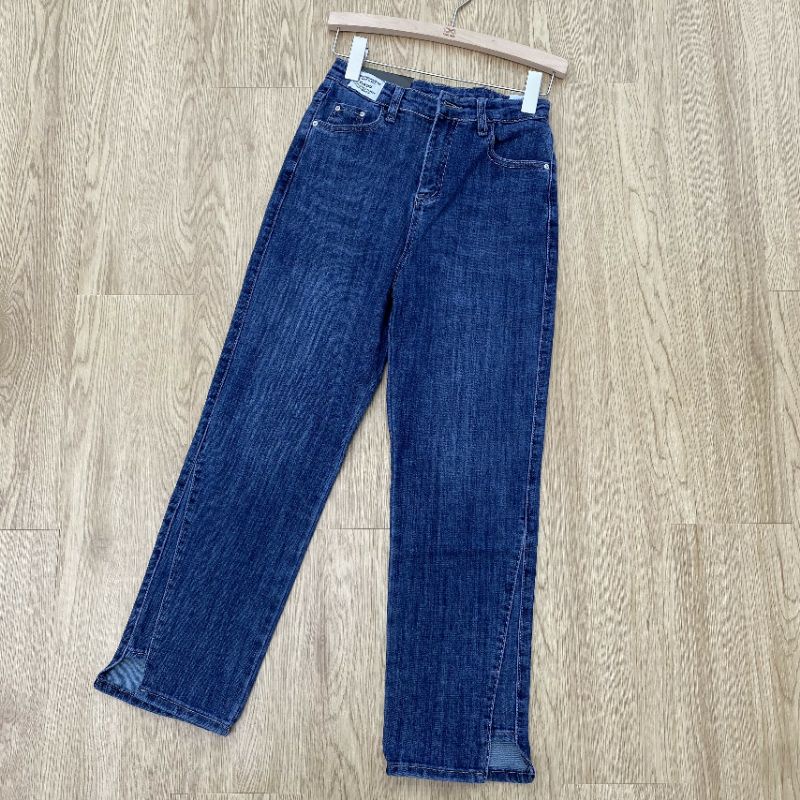 Quần jean nữ quần jean ống suông xẻ bên XONXEN SHOP freesize mã 6119
