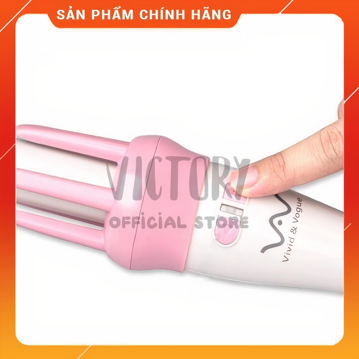 Máy Uốn Tóc Xoăn Sóng Nước Xoay Tự Động 360 Vivid&Vogue Chính Hãng - Máy Làm Tóc Đa Năng 3 in 1 Thông Minh - Cây Uốn Tóc