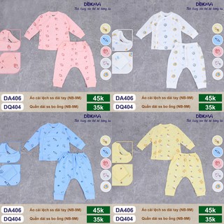 Dokma - bộ sơ sinh cài lệch chất cotton da406-dq404