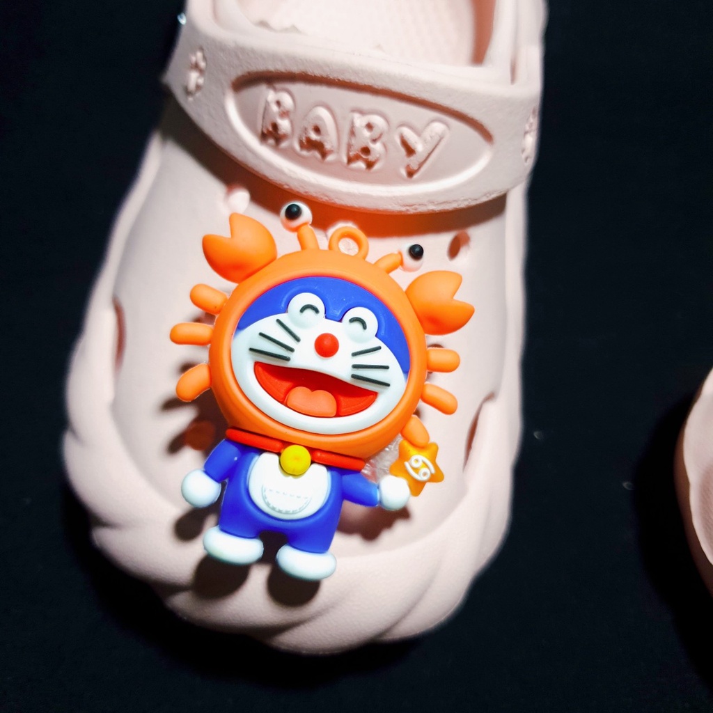 Nút gắn hkdesign/ phụ kiện trang trí/ loại nhựa 4D TO mẫu doremon trang trí dép sục (01 Cái)