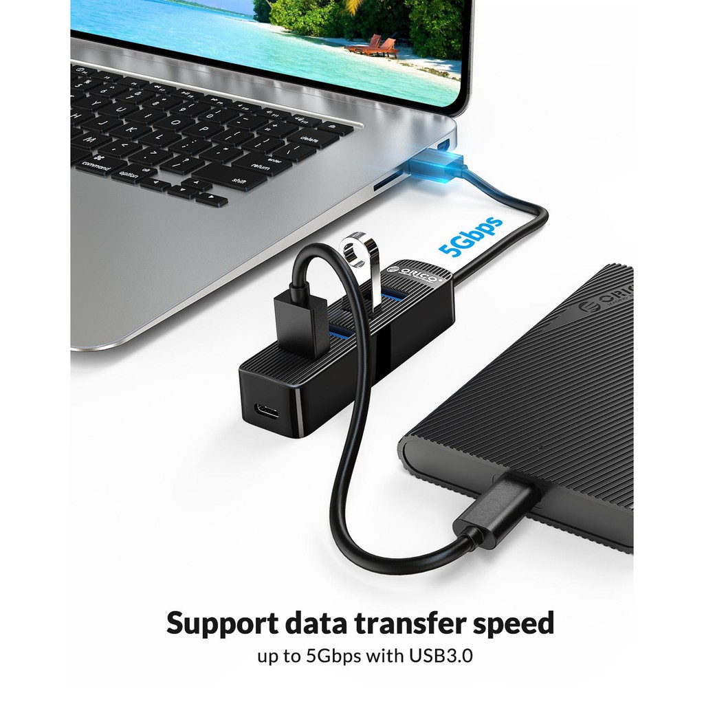 Thiết bị HUB ORICO USB 3.0 chia 4/7 Cổng USB 3.0 OTG Cho PC Laptop tiện dụng