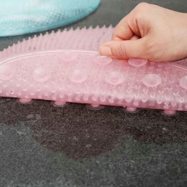 Miếng silicon chà gót chân/lưng chống trơn trượt, Chà Lưng Cọ Lưng Tắm Bằng Silicon Thảm Massage Lưng 55 Cốc Dính Tường