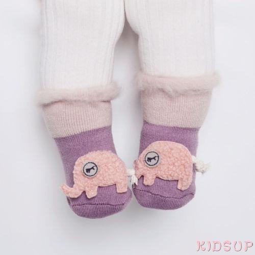 Vớ cotton chống trượt họa tiết động vật hoạt hình 3D dễ thương cho bé