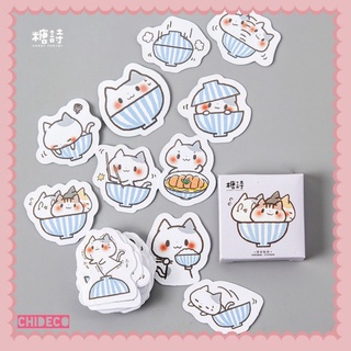 Hộp 45 hình dán sticker mèo trang trí M358