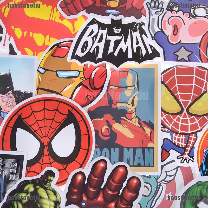 Bộ 50 Miếng Dán Trang Trí Hình Siêu Anh Hùng Marvel