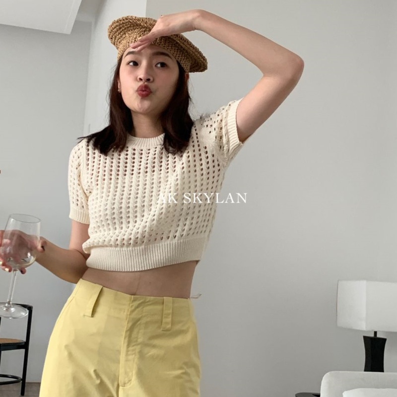 Áo Đan Len Phong Cách Hàn Quốc Đơn Giản Dễ Phối Đồ Thời Trang Cho Nữ